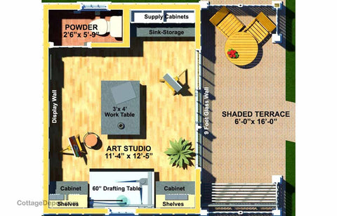 ST192VGT-KIT  Artist Garden Studio - Building Plan Kit
