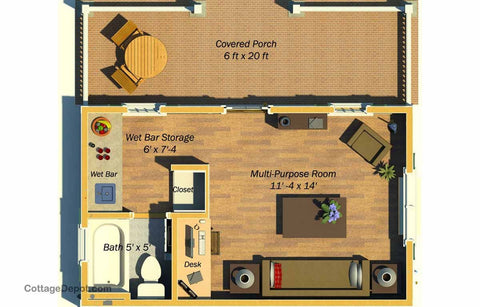 GC240VQP-KIT  Queen Anne Guest Cottage - Building Plan Kit