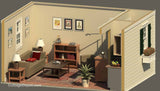 GR192CO-KIT 192 sf Colonial Guest Room - Building Plan Kit