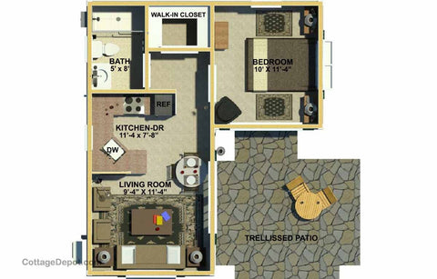TH440VI-MPS 440sf  VICTORIAN TINY HOME - Material Pricing Set